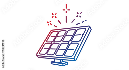 Gradient solar panel icon radiating clean energy showcasing sustainable power generation