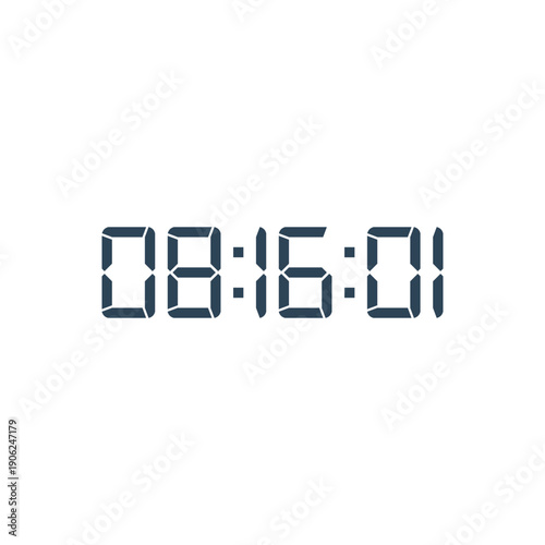 LED digital clock number for counter or calculator mockup design