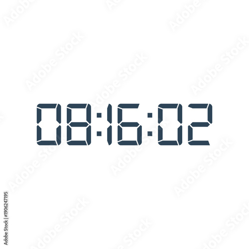 LED digital clock number for counter or calculator mockup design