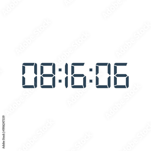 LED digital clock number for counter or calculator mockup design