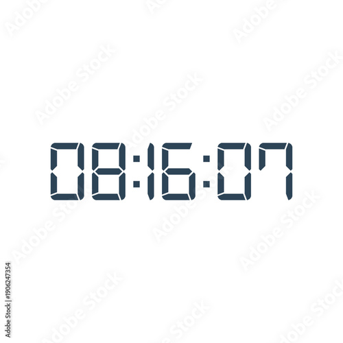 LED digital clock number for counter or calculator mockup design