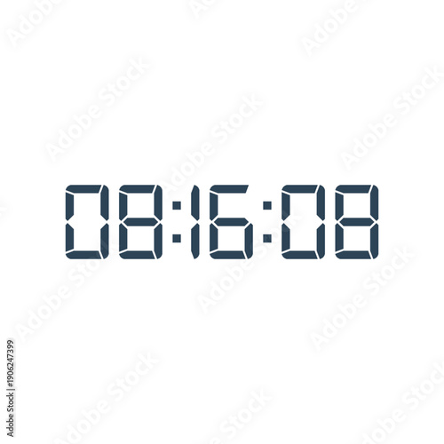 LED digital clock number for counter or calculator mockup design