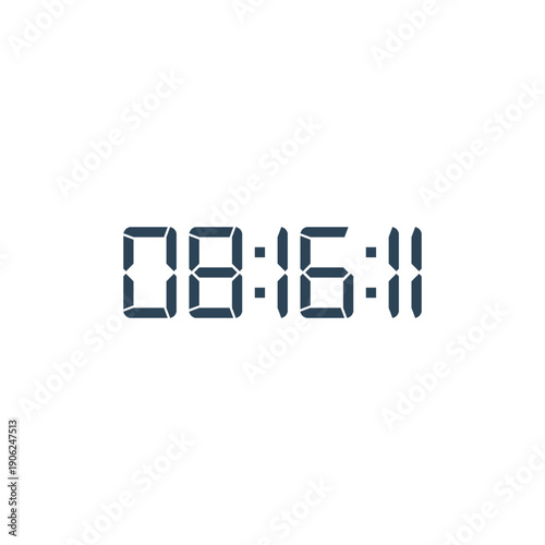 LED digital clock number for counter or calculator mockup design