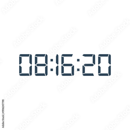LED digital clock number for counter or calculator mockup design