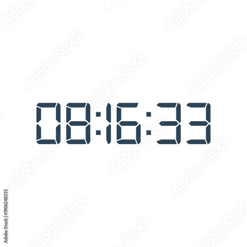 LED digital clock number for counter or calculator mockup design