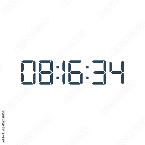 LED digital clock number for counter or calculator mockup design