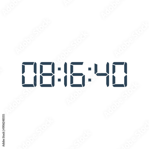 LED digital clock number for counter or calculator mockup design