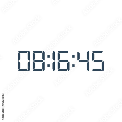 LED digital clock number for counter or calculator mockup design