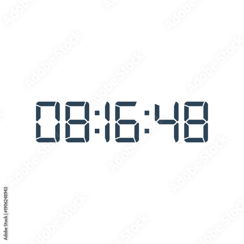 LED digital clock number for counter or calculator mockup design