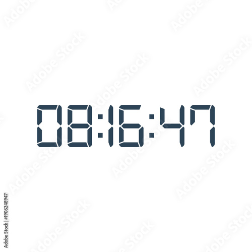 LED digital clock number for counter or calculator mockup design