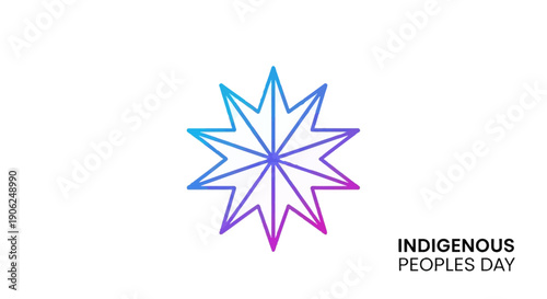 Vibrant star graphic celebrating Indigenous Peoples Day with gradient colors on white background