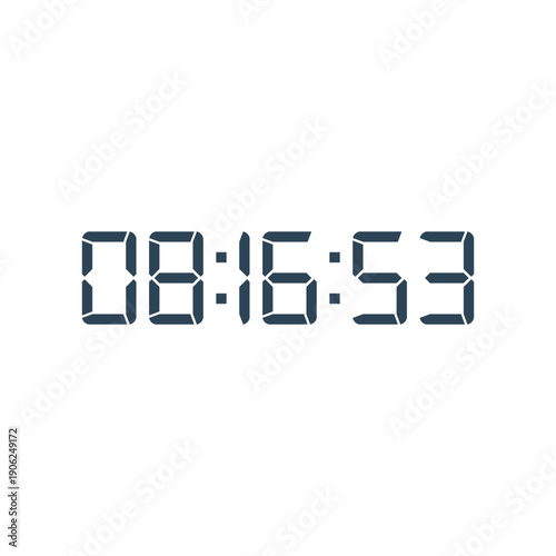LED digital clock number for counter or calculator mockup design