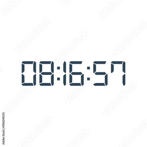 LED digital clock number for counter or calculator mockup design