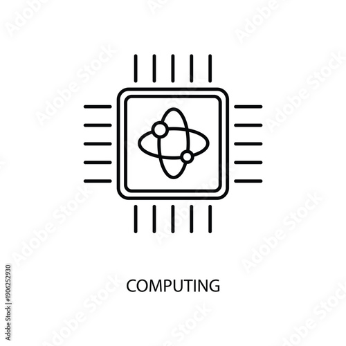 computing concept line icon. Simple element illustration. computing concept outline symbol design.
