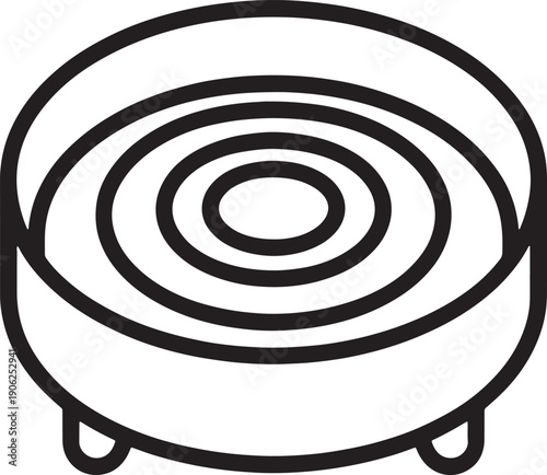 Concentric circles audio sound wave or speaker icon outline symbol representing acoustic volume and broadcasting vector