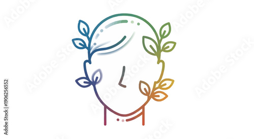 Illustrative representation of mental growth and nature connection a serene symbol of well-being