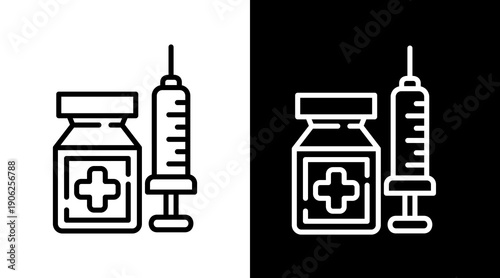 Drug White Icon Set Vector 