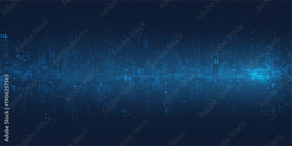Obraz premium An abstract blue binary code background features futuristic digital rays and tech waves in a dark vector design for a professional business wallpaper
