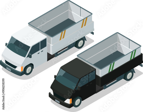 Small garbage pickup truck illustration