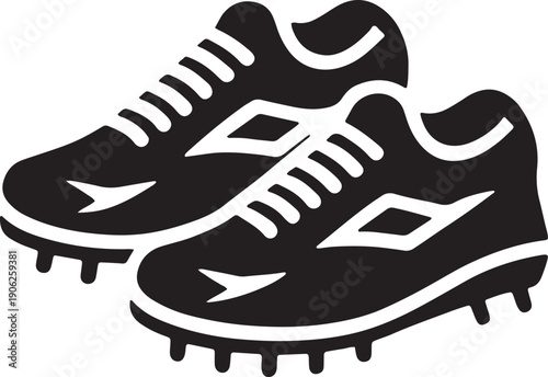 Pair of football boots with studs icon representing team sports and athletic gear for players