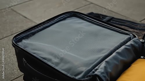 Packing for a Trip - Suitcase Interior Close-Up.