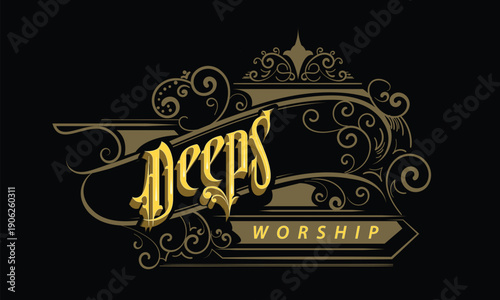 DEEPS WOSHIP lettering custom style design