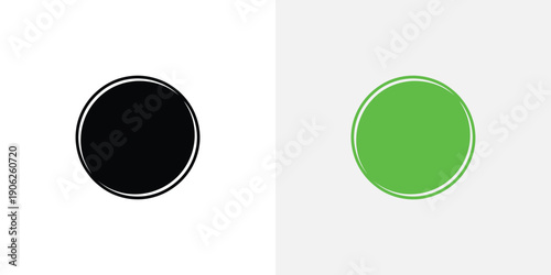Black and green circles with white outline black circle