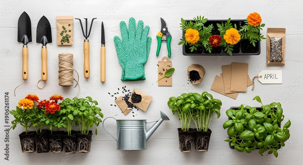 custom made wallpaper toronto digitalGardening tools and plants arrangement