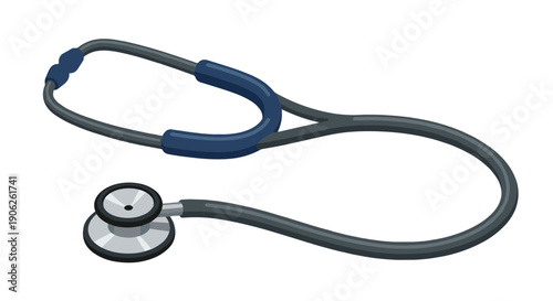 High-quality illustration of a medical stethoscope, an essential diagnostic tool for healthcare practitioners