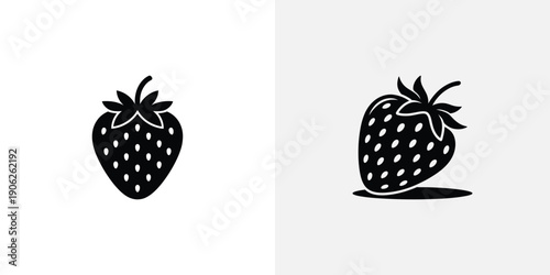 Black and white of strawberries strawberry fruit two strawberries