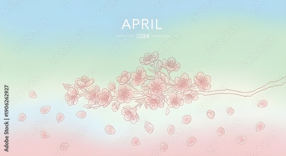 custom made wallpaper toronto digitalSpring blossom branch illustration