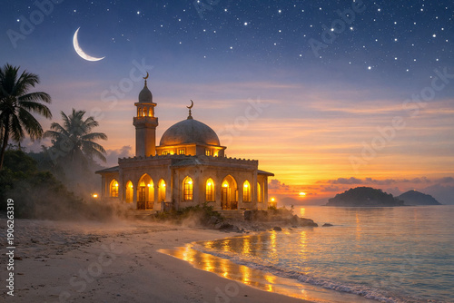 mosque on the beach