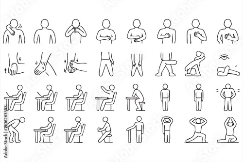 Medical communication outline set with human gestures