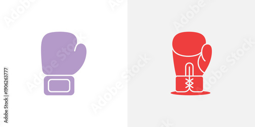 Boxing gloves purple and red sports
