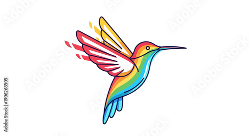 Vibrant rainbow hummingbird in flight a symbol of freedom agility and colorful beauty