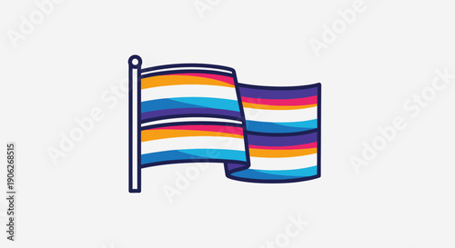 Vibrant striped pride flag icon representing identity, community, and freedom