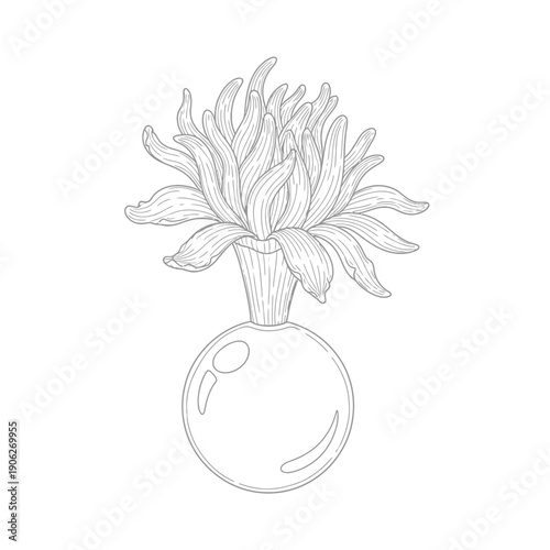 Detailed drawing of a flower arrangement.