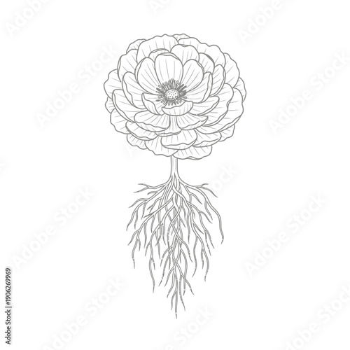 Detailed drawing of a flower.