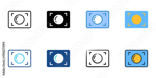 Mask icons set multiple style collection. Editable stroke 
