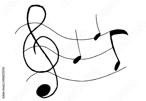 treble clef on a white background