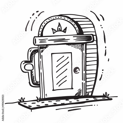 Heritage Alpona door vector illustration, traditional Bengali cultural art