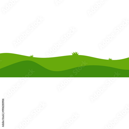 Green Rolling Hills Landscape Illustration