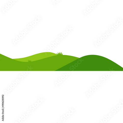 Green Rolling Hills Landscape Illustration