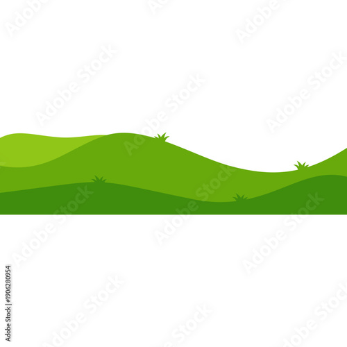 Green Rolling Hills Landscape Illustration