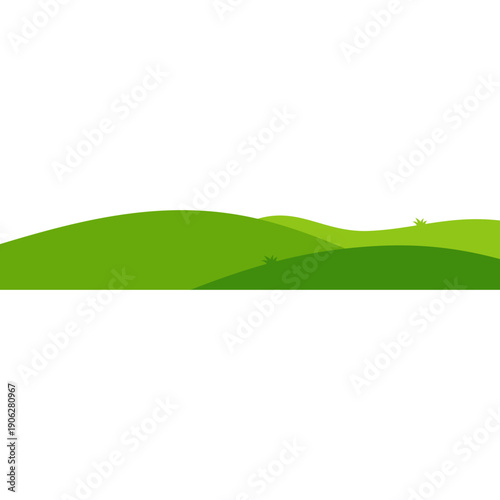Green Rolling Hills Landscape Illustration