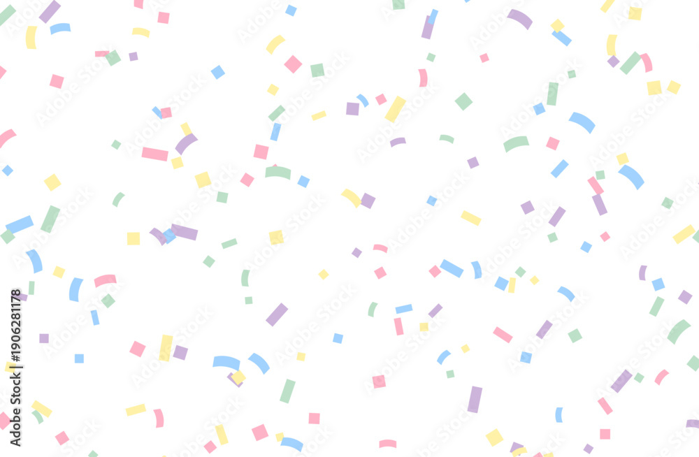 Obraz premium パステルカラーの紙吹雪フレーム背景素材