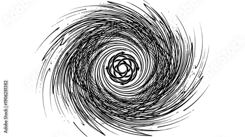 Abstract spiral artwork with intricate details and patterns.