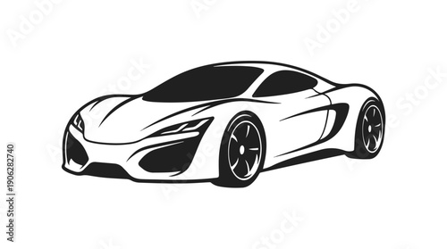 Sleek and modern sports car design in monochrome style.