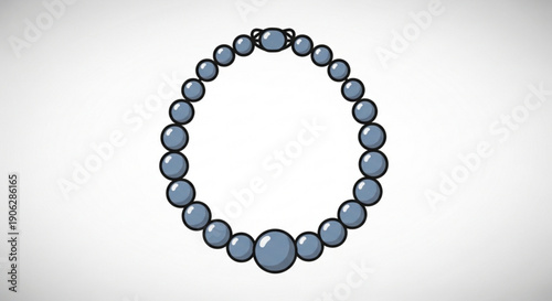 Blue beaded necklace or bracelet circular arrangement of various sized beads simple white background elegant jewelry design