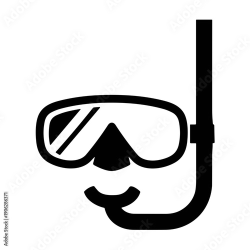 Icon illustration diving mask and snorkel vector